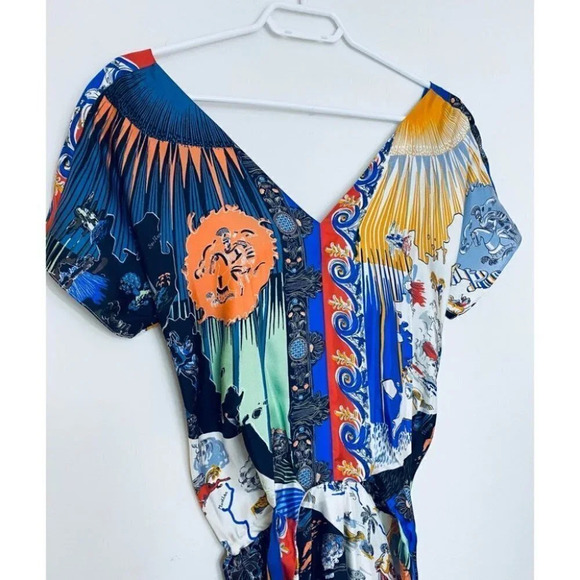 Carven - Pure Silk Multicolour Mythological Mini Dress - Picture 5 of 9